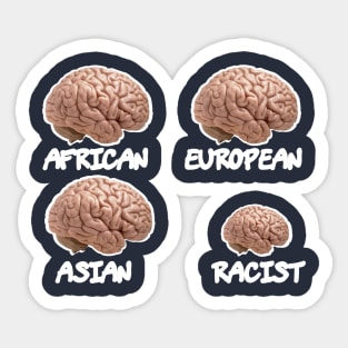 Human Brains vs Racist Brain Sticker